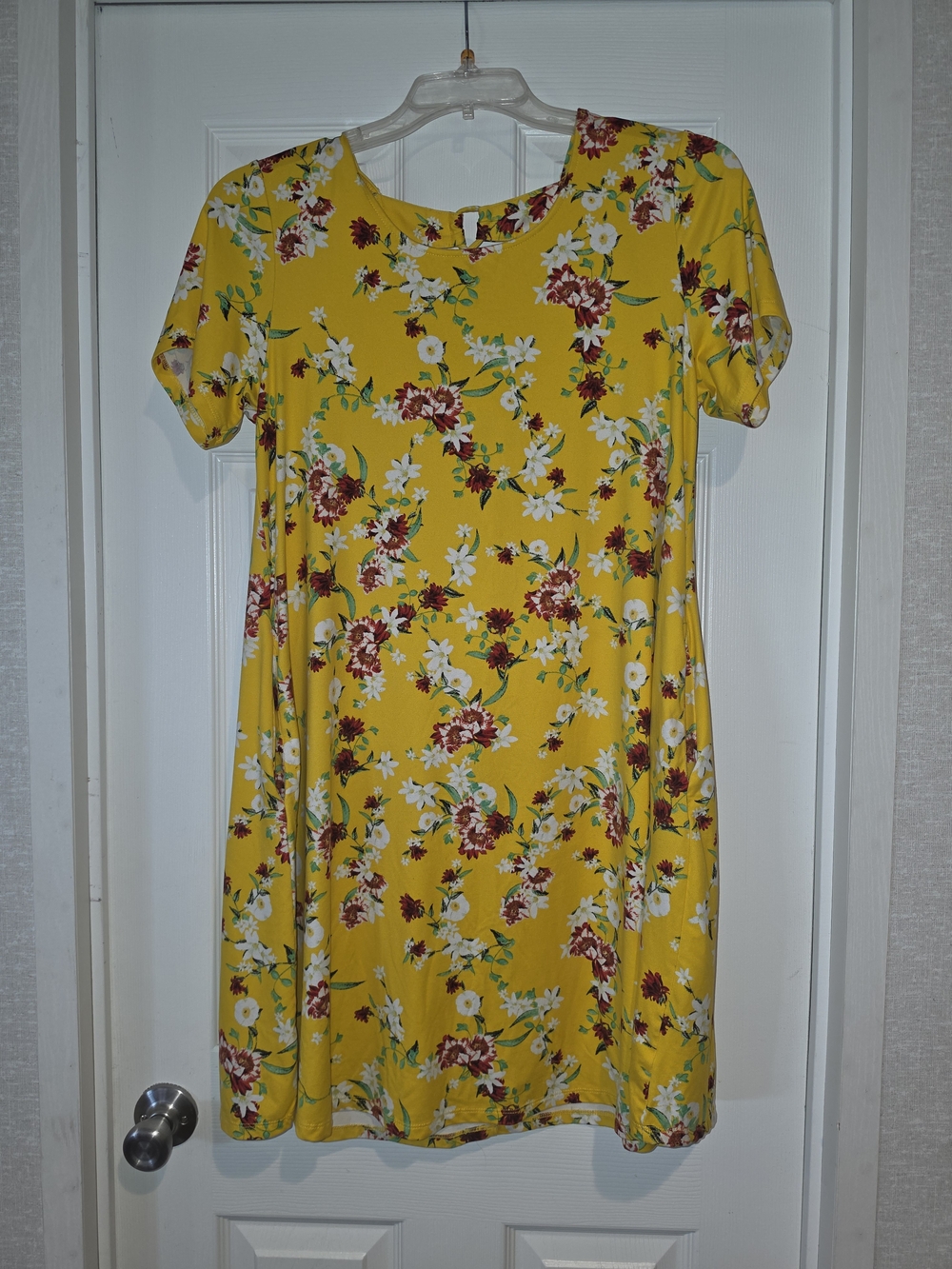 Nina Leonard Yellow Floral Midi Dress